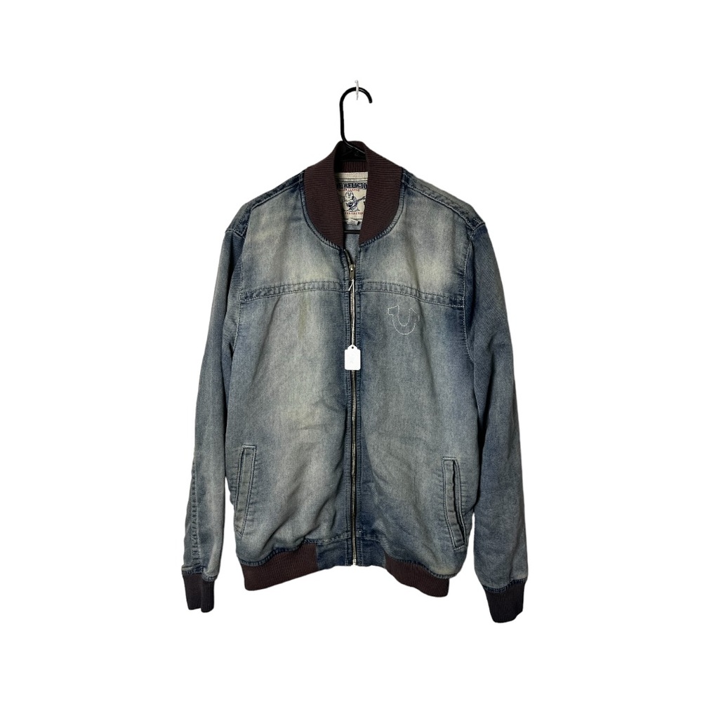 XL jean true religion zip up
